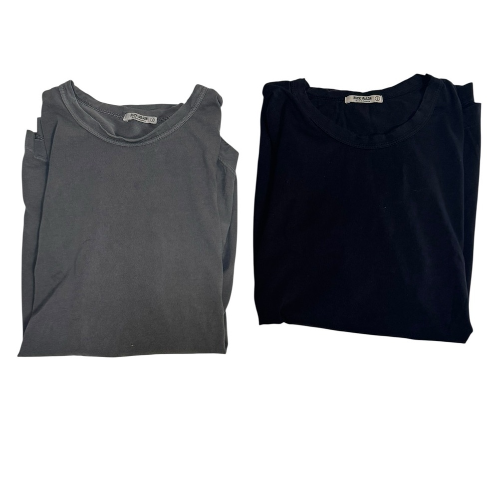 Buck Mason Women’s T-Shirt Bundle (2) | Black & Gray | Size Large